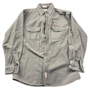 CE Schmidt Men's Flannel Shirt Green Button Pockets‎ Workwear SIZE LT | J1